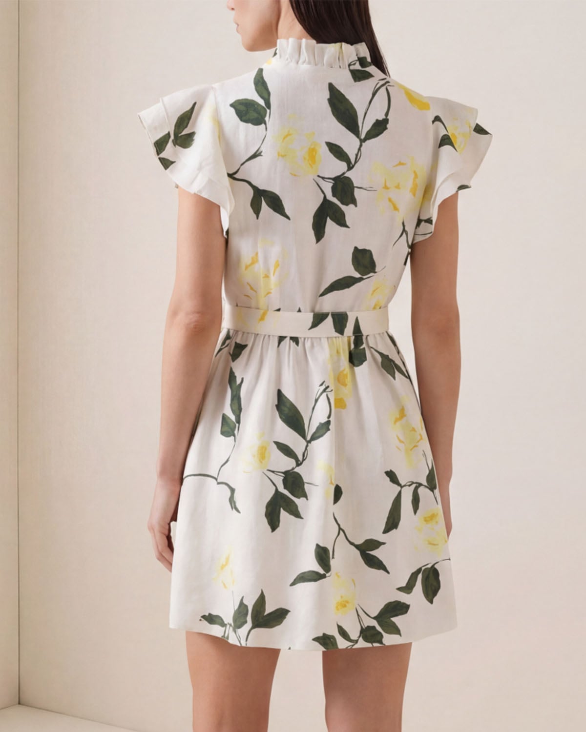 Linen Ruffle Dress, Sunlight. Image #3