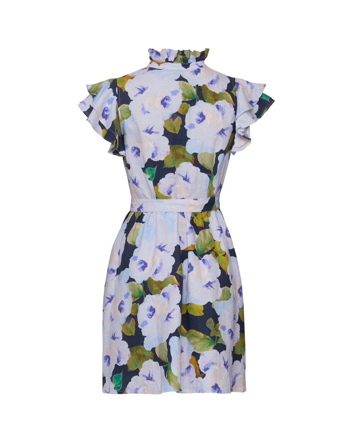 Linen Ruffle Dress, Bluebell. Image #4