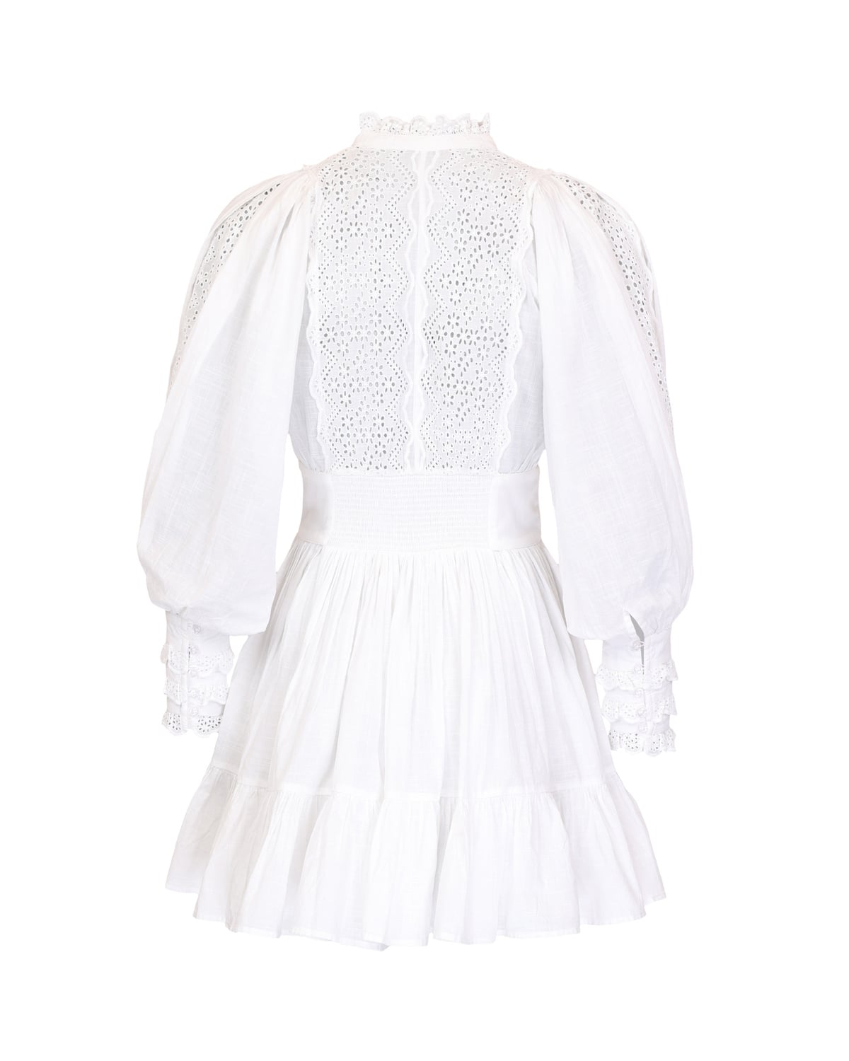 Cotton Slub Mini Dress, White. Image #2