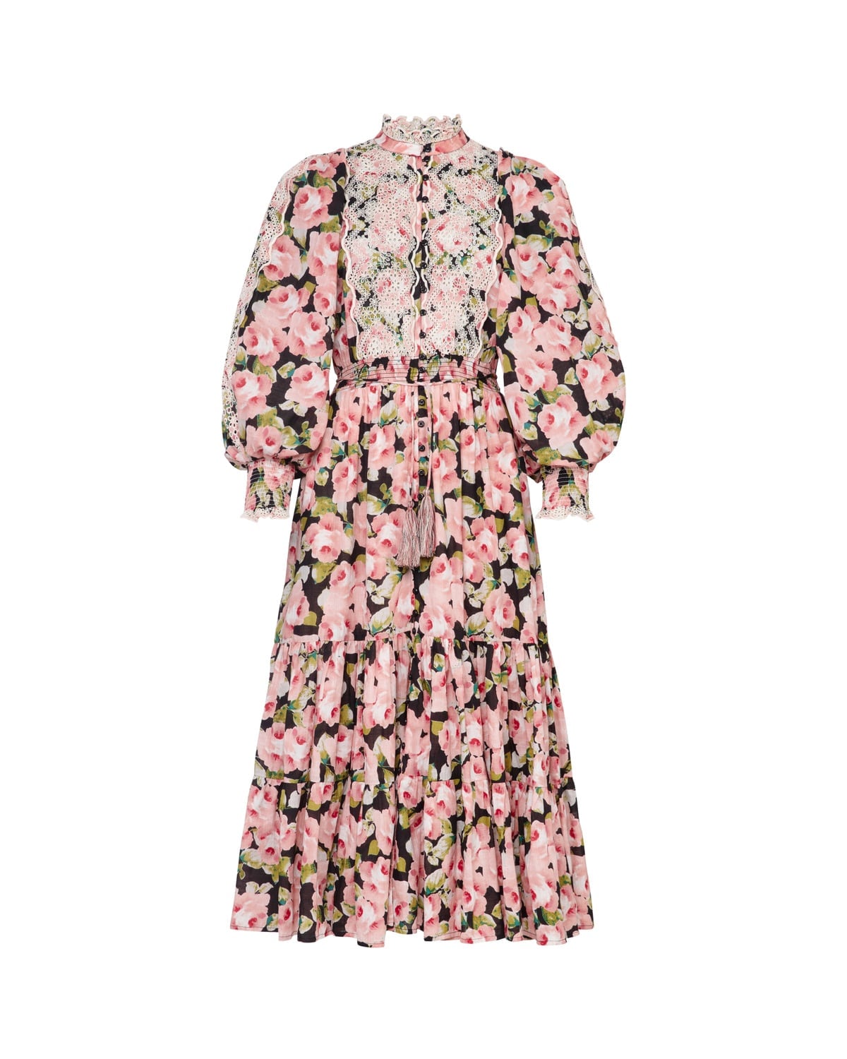 Cotton Slub Midi Dress, Rose Bouquet. Image #1