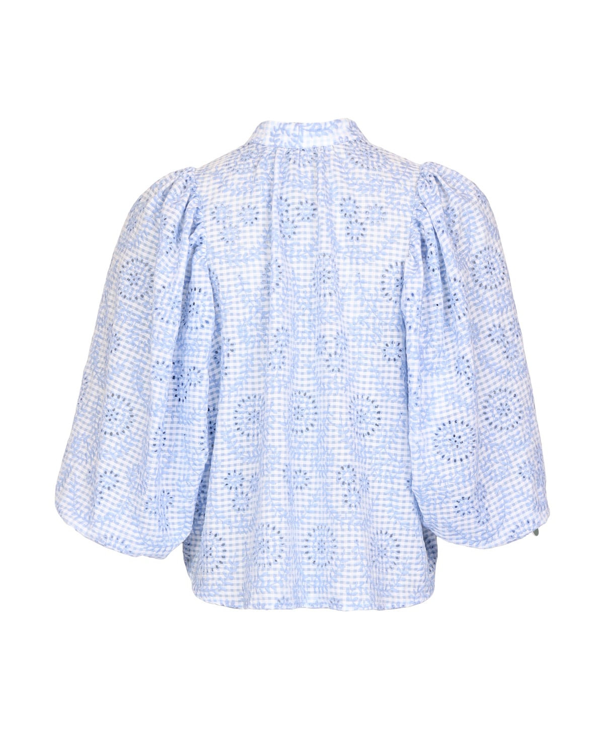 Checks Blouse, Light Blue. Image #2