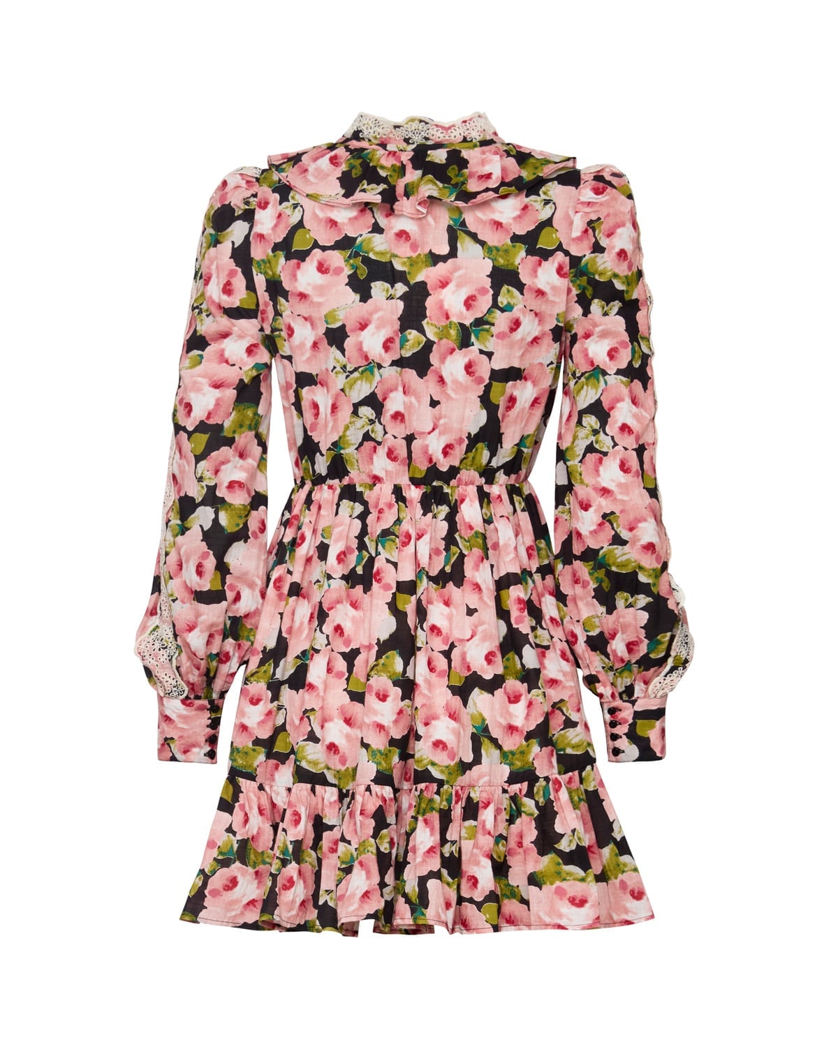 Cotton Slub V-Neck Dress, Rose Bouquet. Image #2