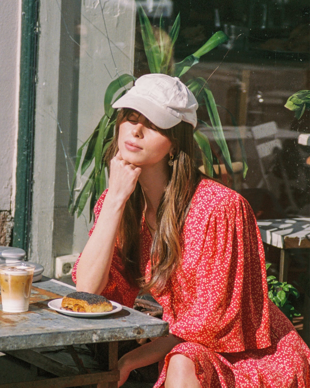 Spring V-Neck Dress, Red Dots. Image #2