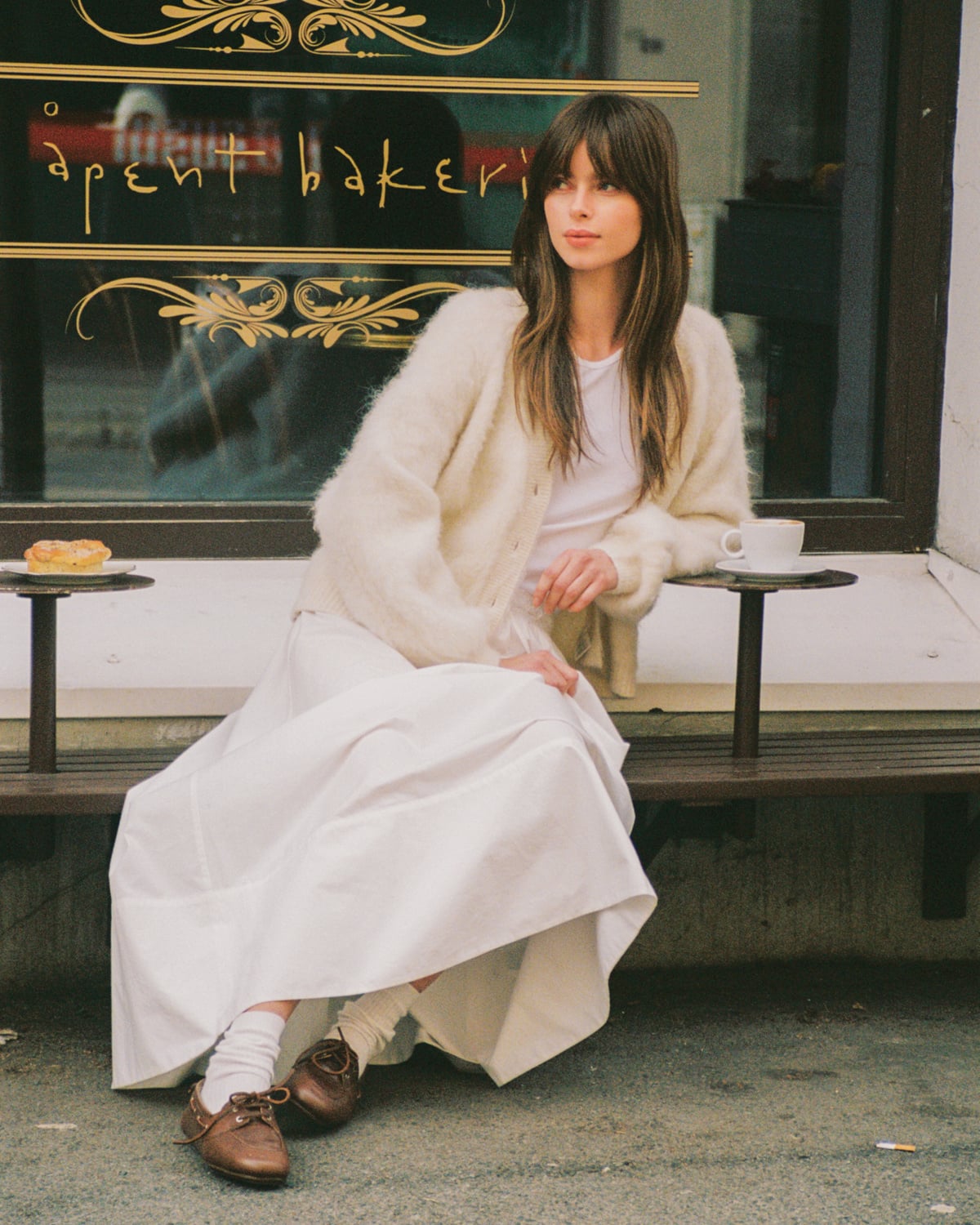 Poplin Maxi Skirt, White. Image #1
