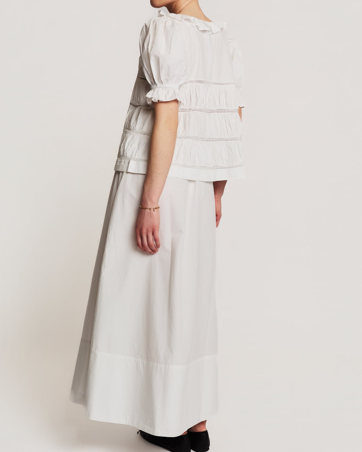 Poplin Maxi Skirt, White. Image #4