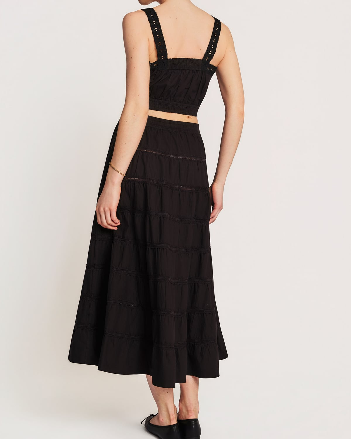 Poplin Strap Top, Black. Image #3