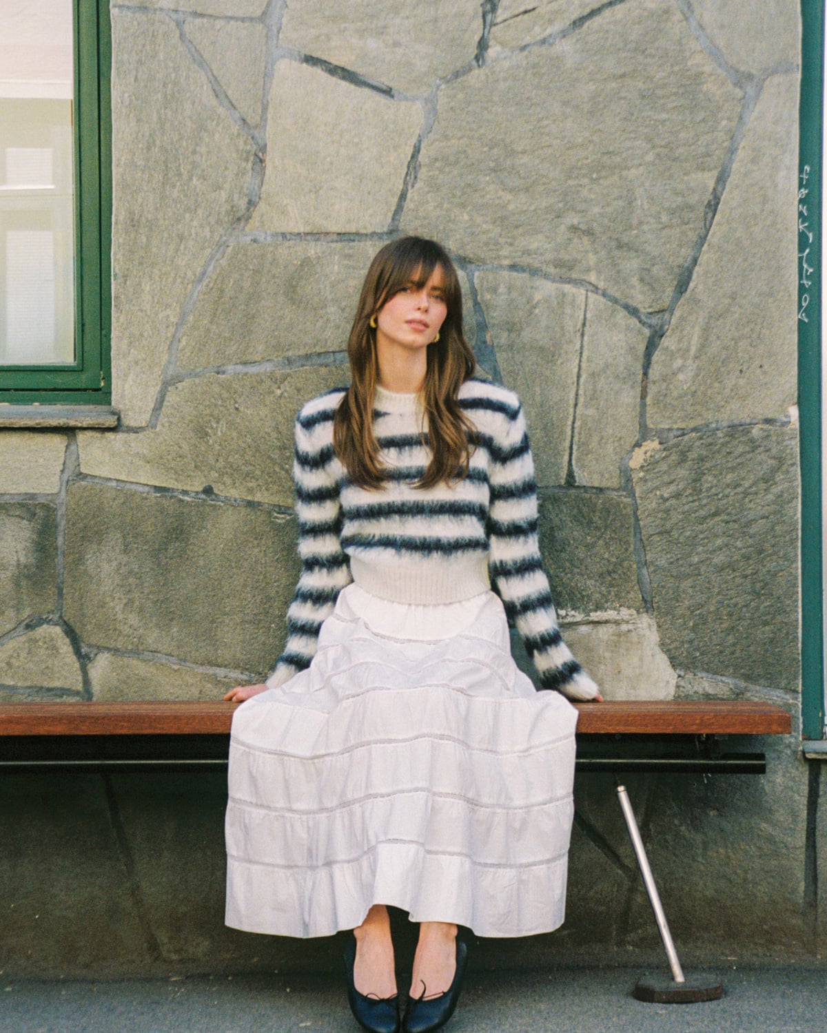 Poplin Decorated Skirt, White. Image #3
