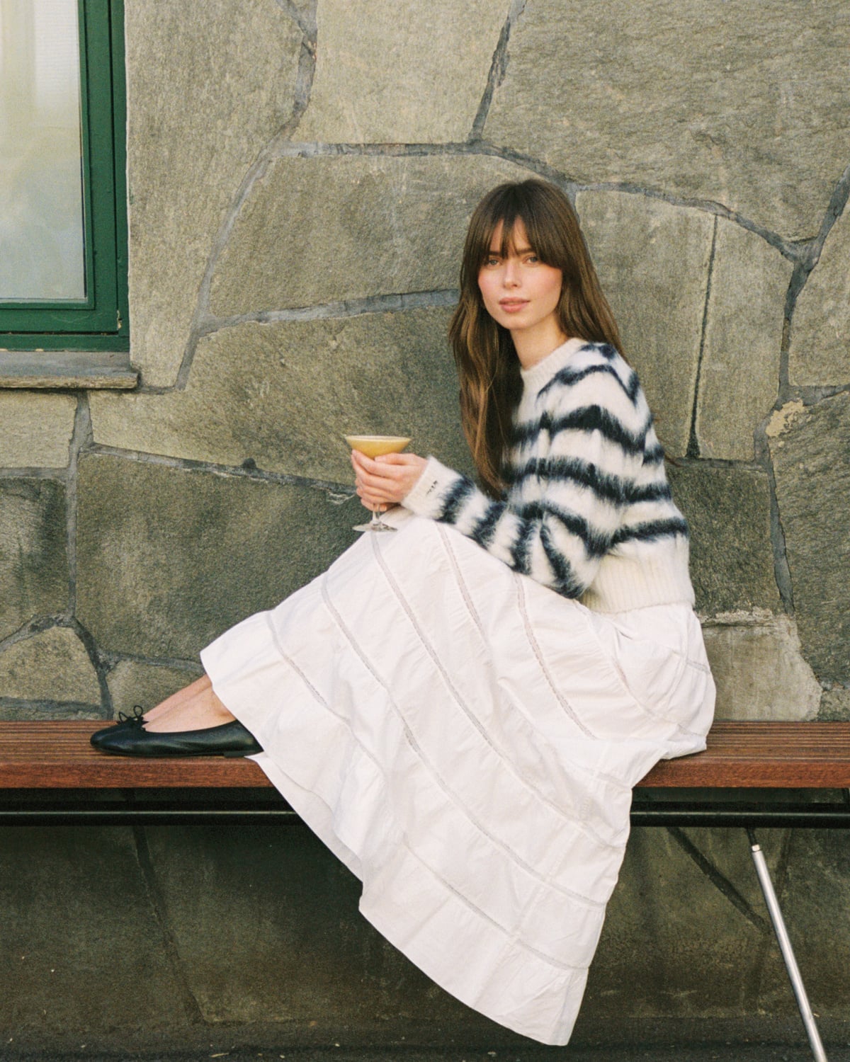 Poplin Decorated Skirt, White. Image #2