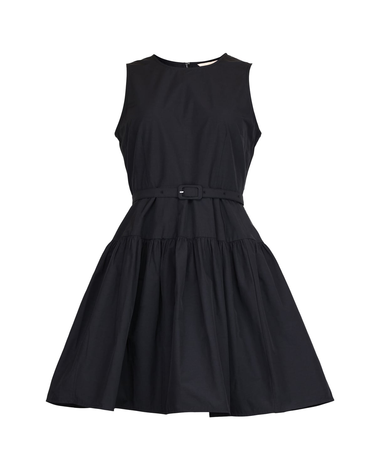 Cotton Taffeta Mini Dress, Black. Image #1