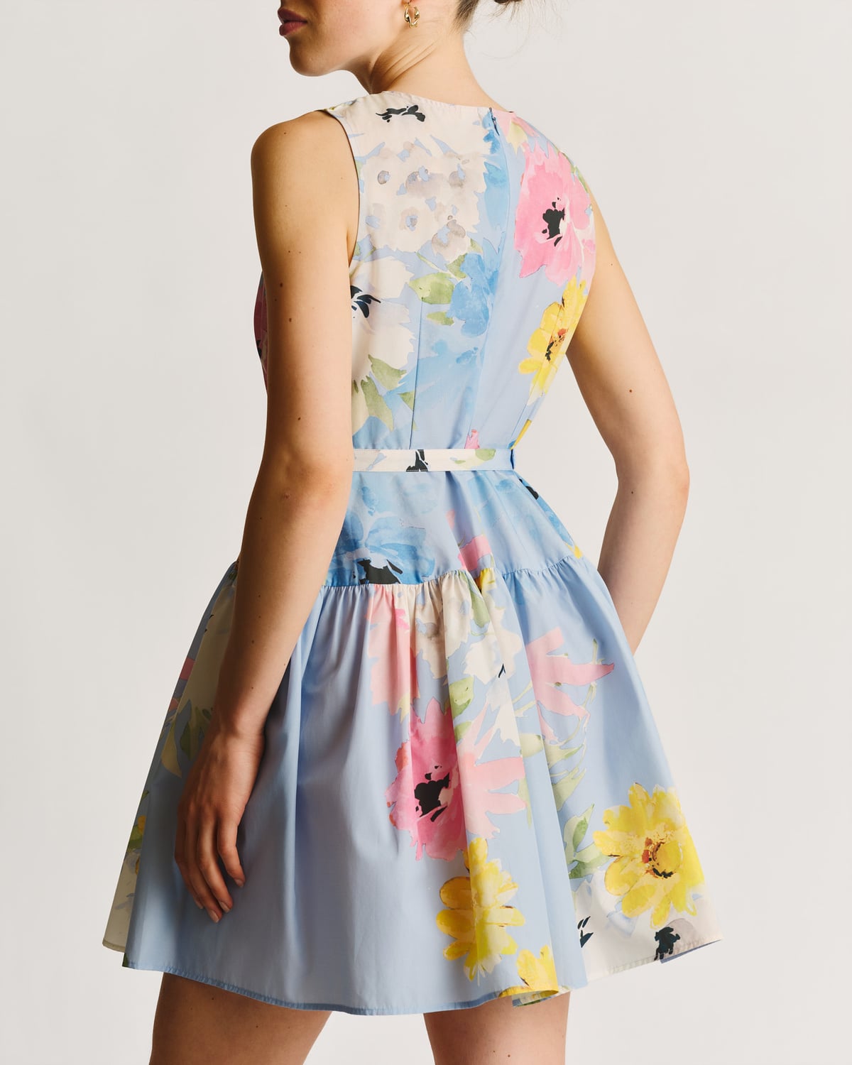 Cotton Taffeta Mini Dress, Sky Breeze. Image #3