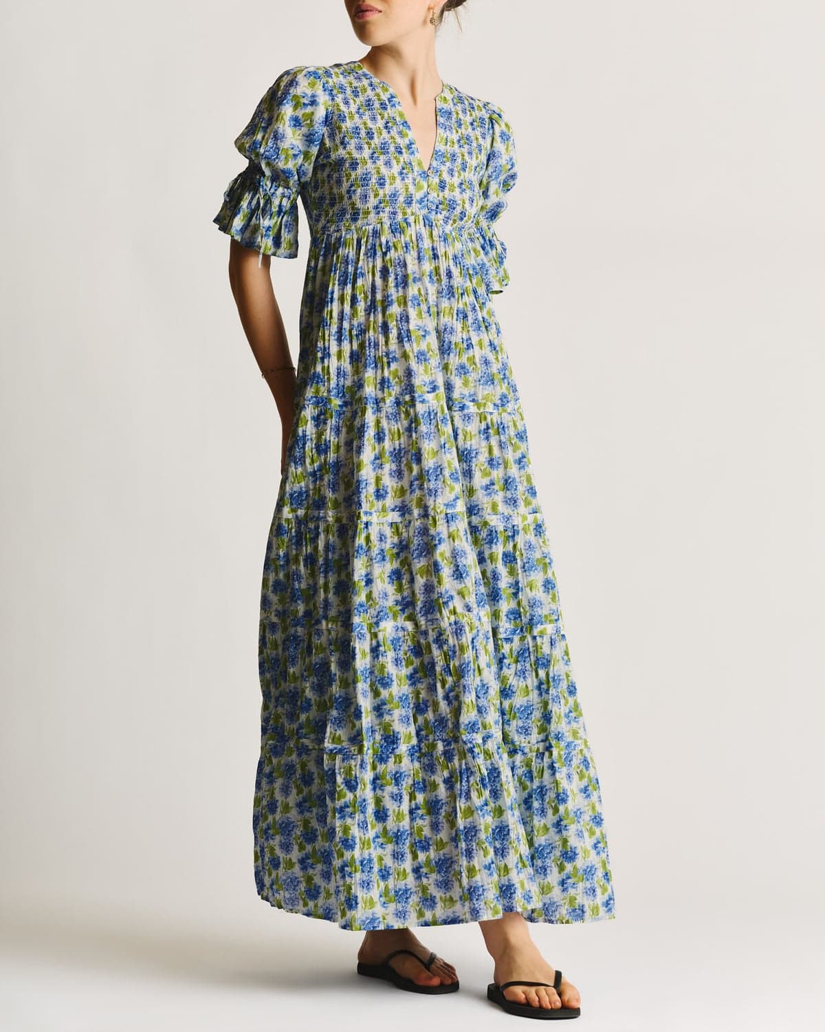 bytimo floral maxi dress Floral pattern flared long dress