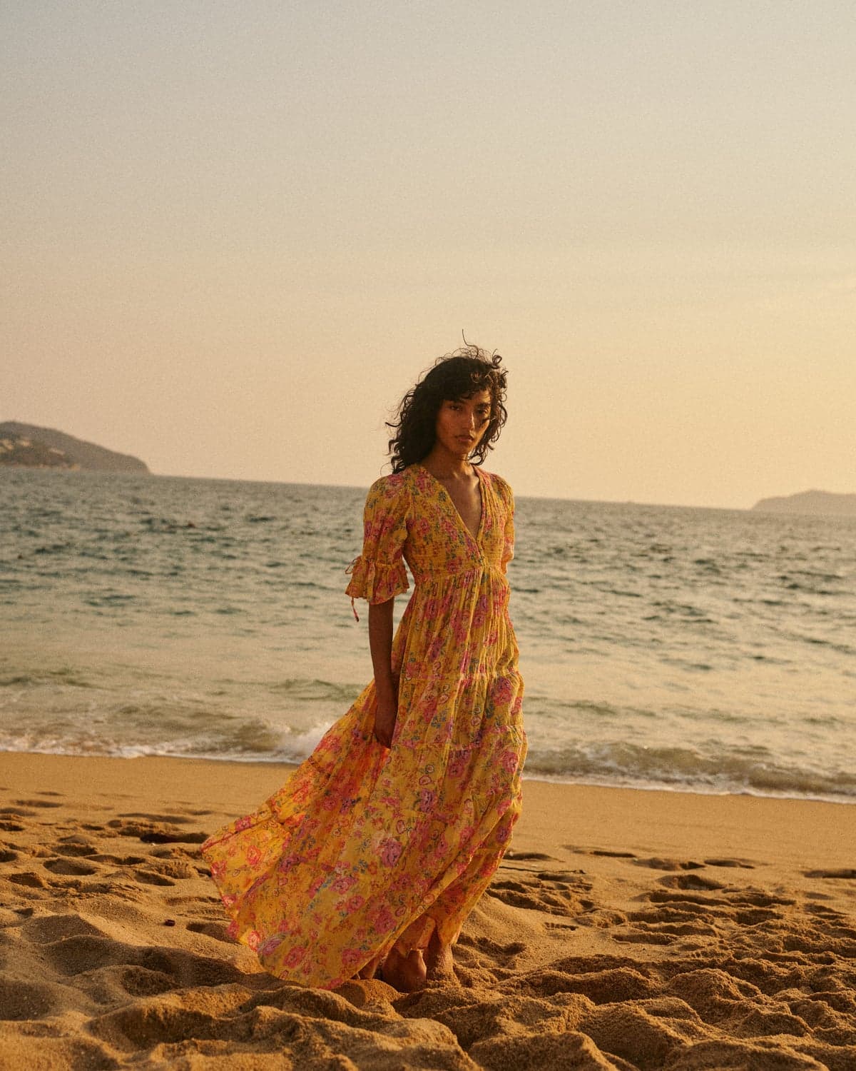 bytimo floral maxi dress byTiMo Floral-print white with pink floral print tiered maxi dress - BOPF