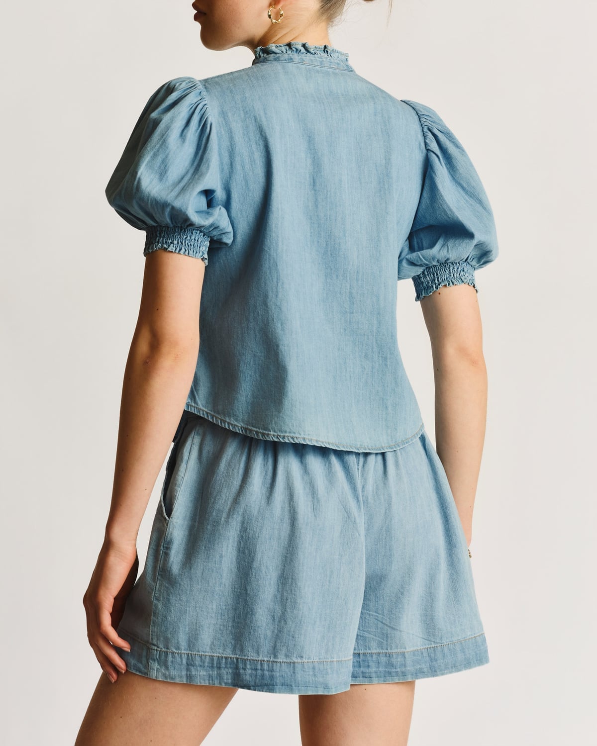 Denim Blouse, Light Blue. Image #4