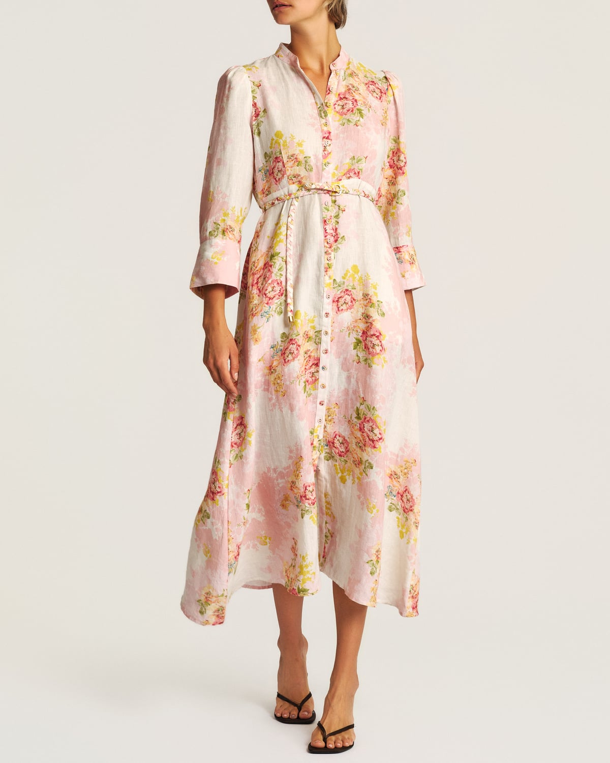 Linen Button-Down Dress, Rose Amore. Image #2