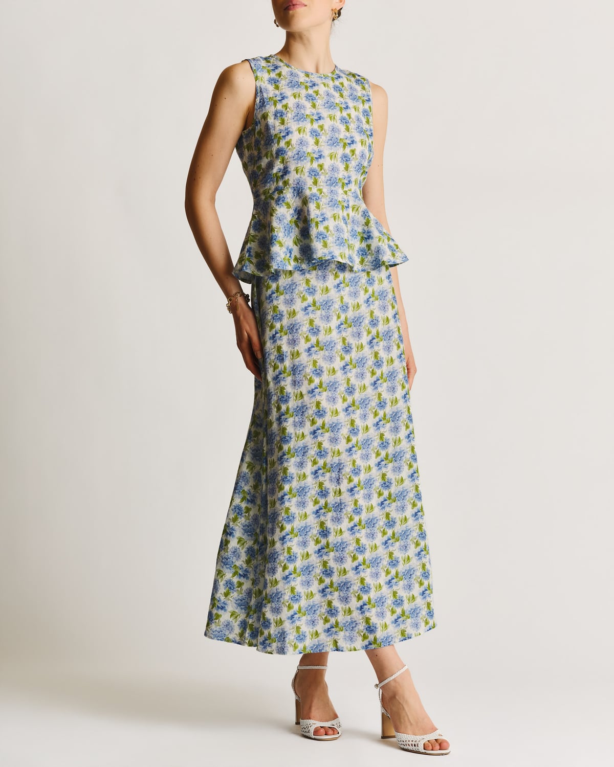 Linen Flounce Top, Peony. Image #2