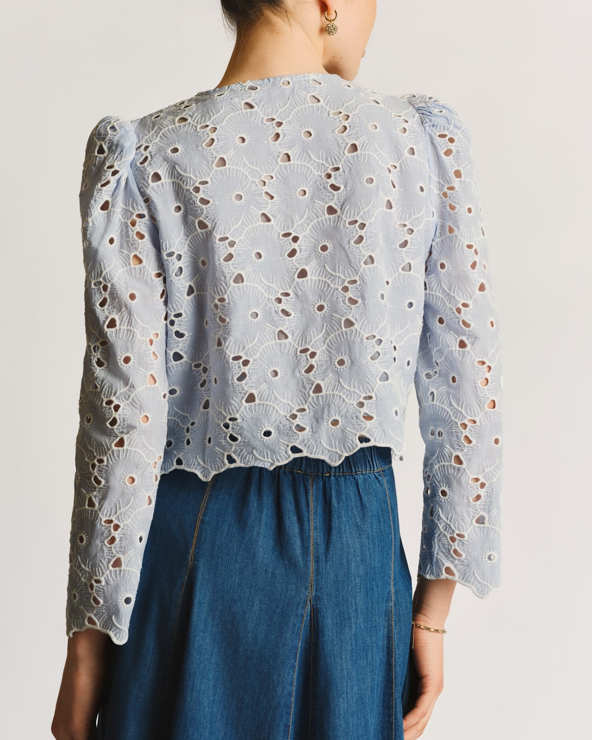 Broderie Anglaise Jacket, Light Blue. Image #4