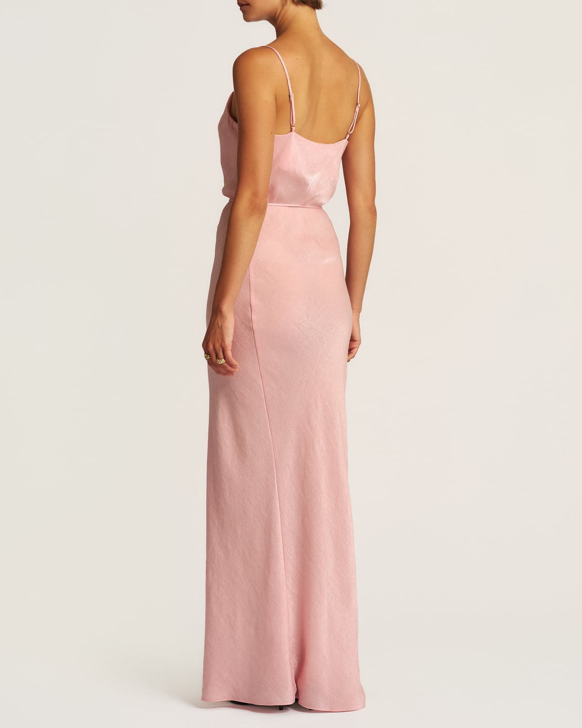 Shiny Slip Dress, Dusty Pink. Image #3