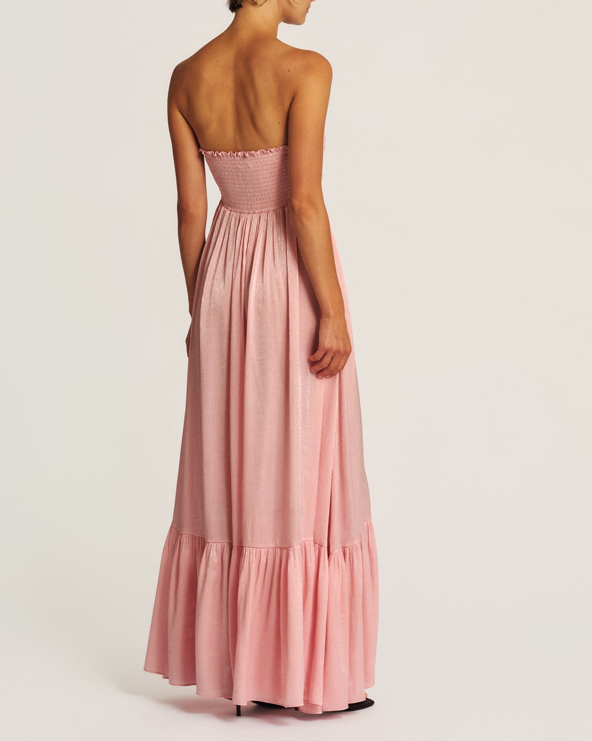 Shiny Bandeau Dress, Dusty Pink. Image #3