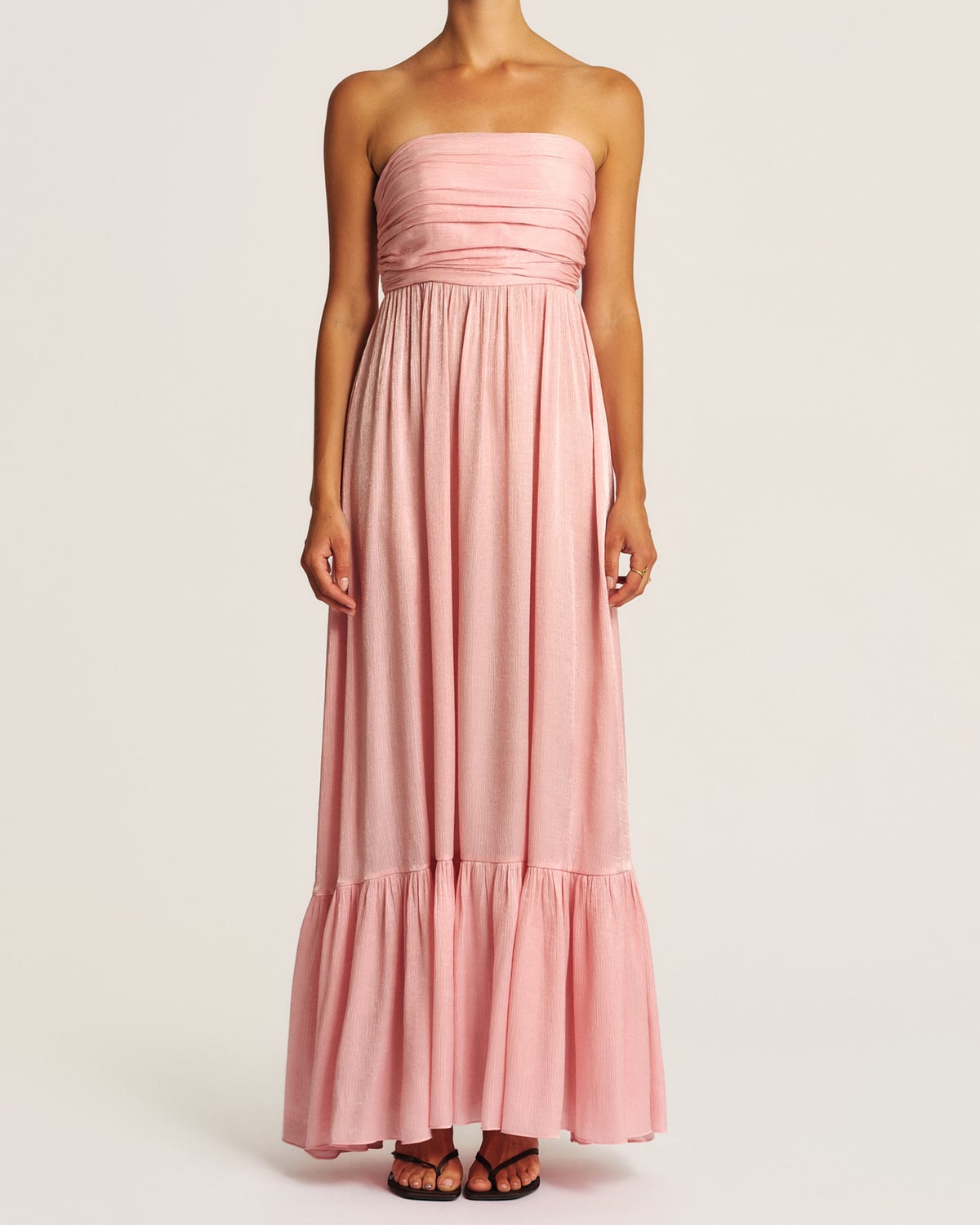 Shiny Bandeau Dress, Dusty Pink. Image #2