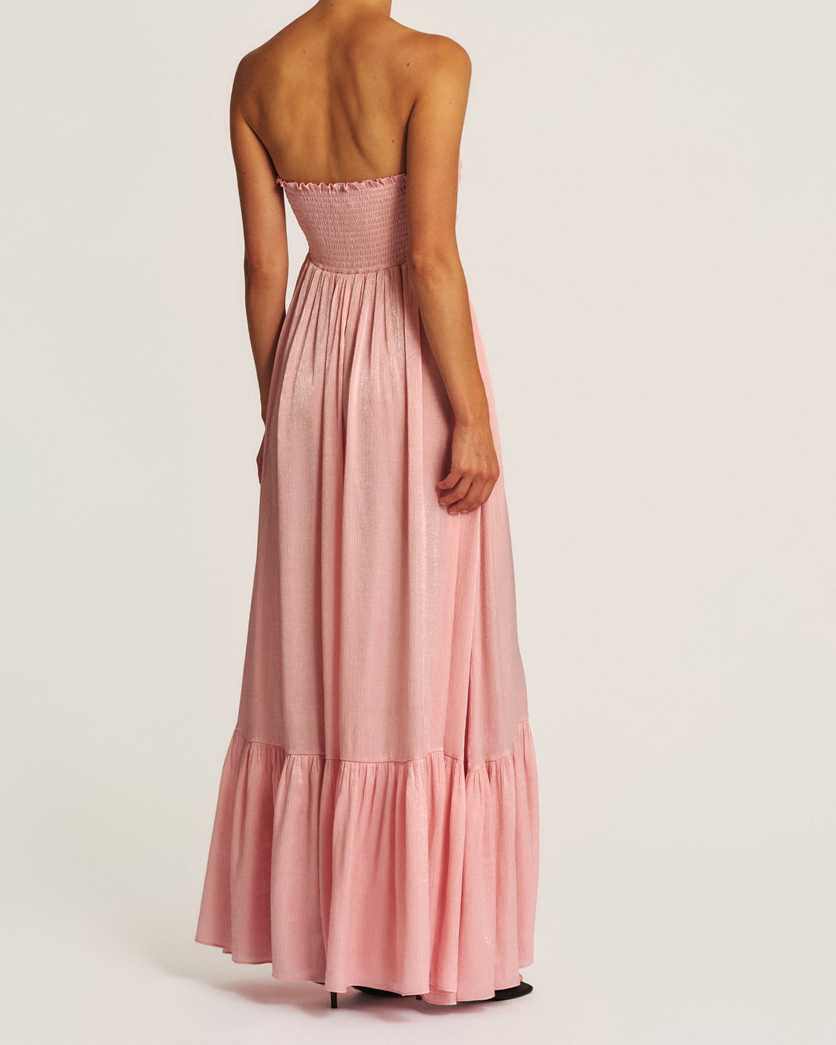 Shiny Bandeau Dress, Dusty Pink. Image #3