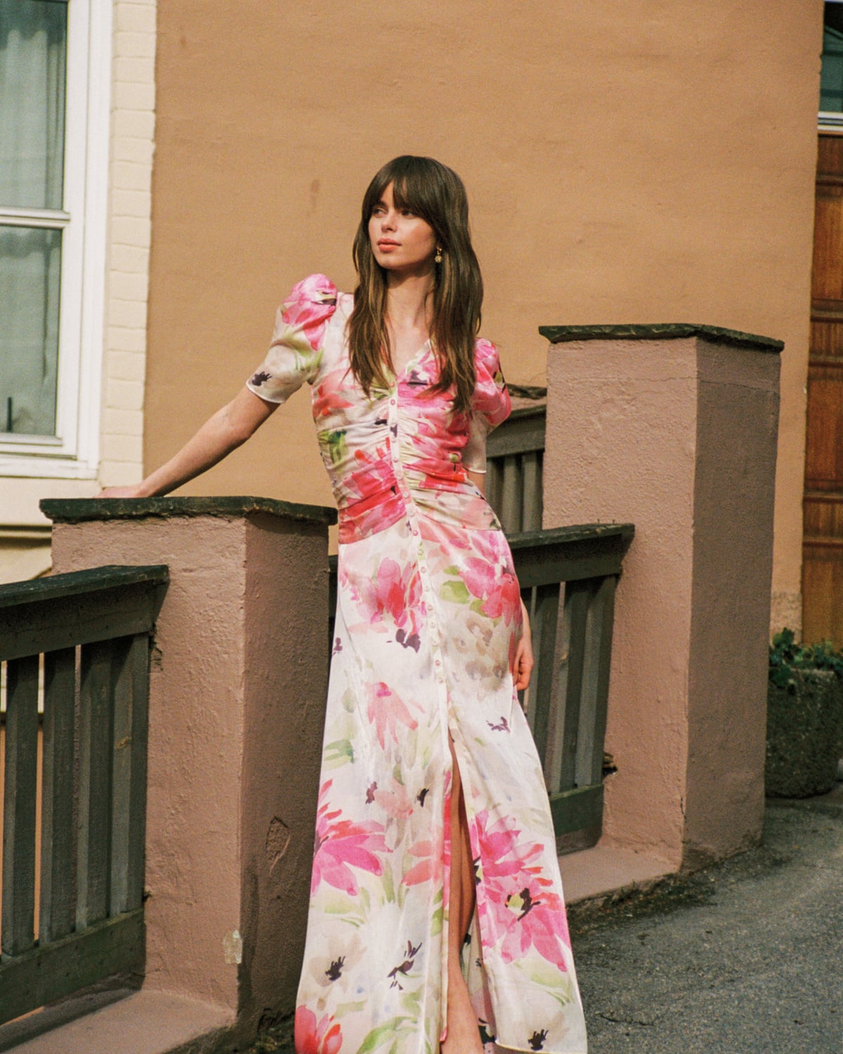 Shiny Button-Down Dress, Soft Dew. Image #1