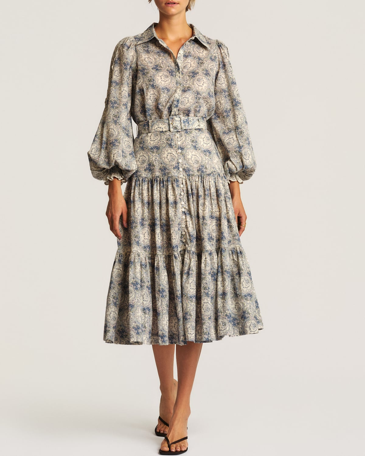 Cotton Slub Shirt, Blue Paisley. Image #2