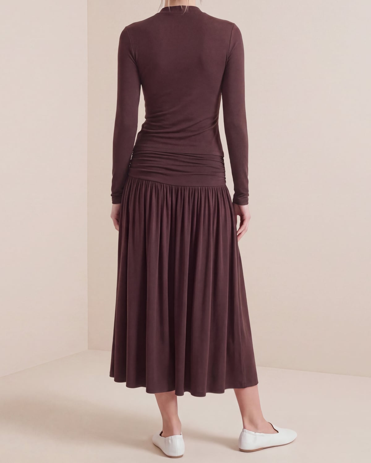 Jersey Skirt, Brown. Image #2