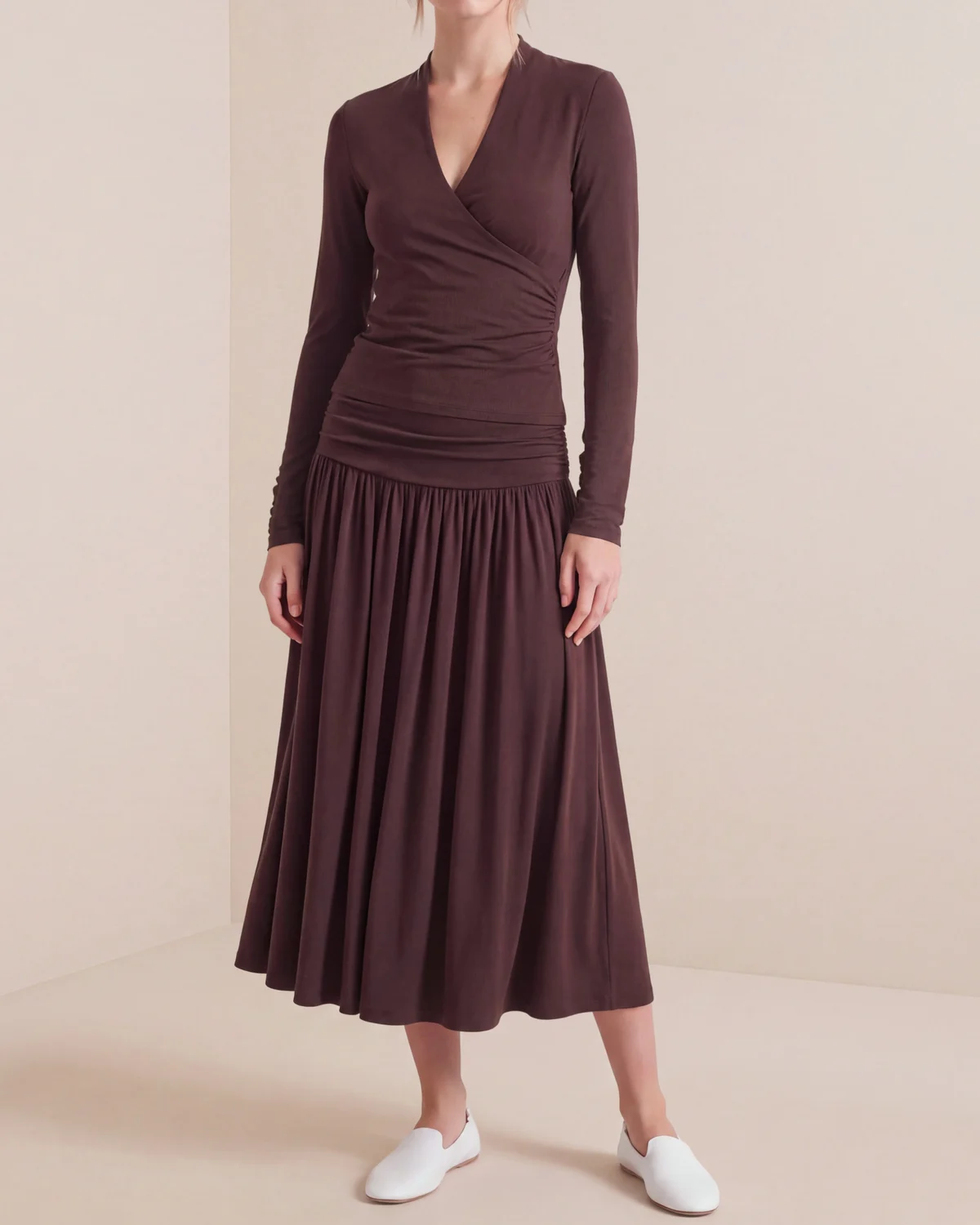 Jersey Skirt, Brown. Image #1