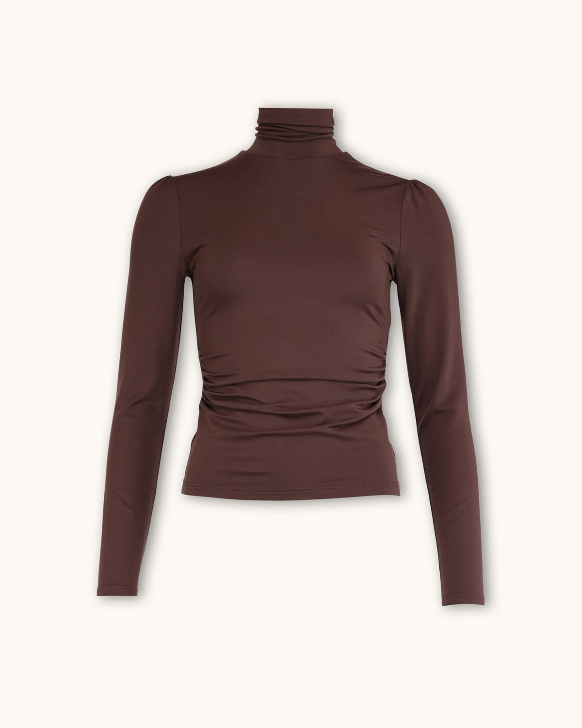 Jersey Turtleneck, Brown. Image #3