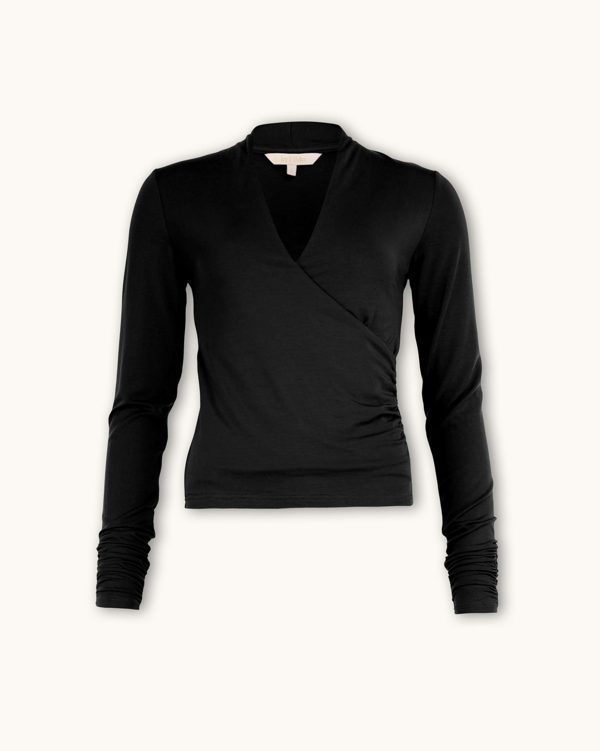 Jersey V-Neck Top, Black. Image #6