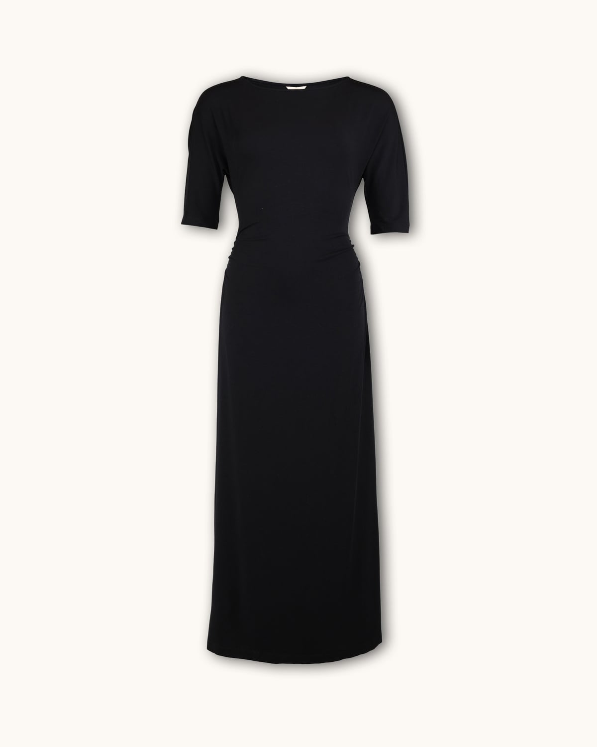 Jersey Fitted Dress, Black. Image #3