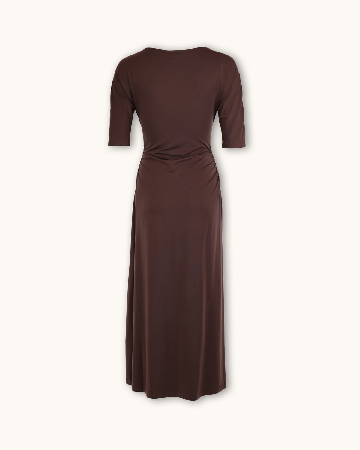 Jersey Fitted Dress, Brown. Image #6