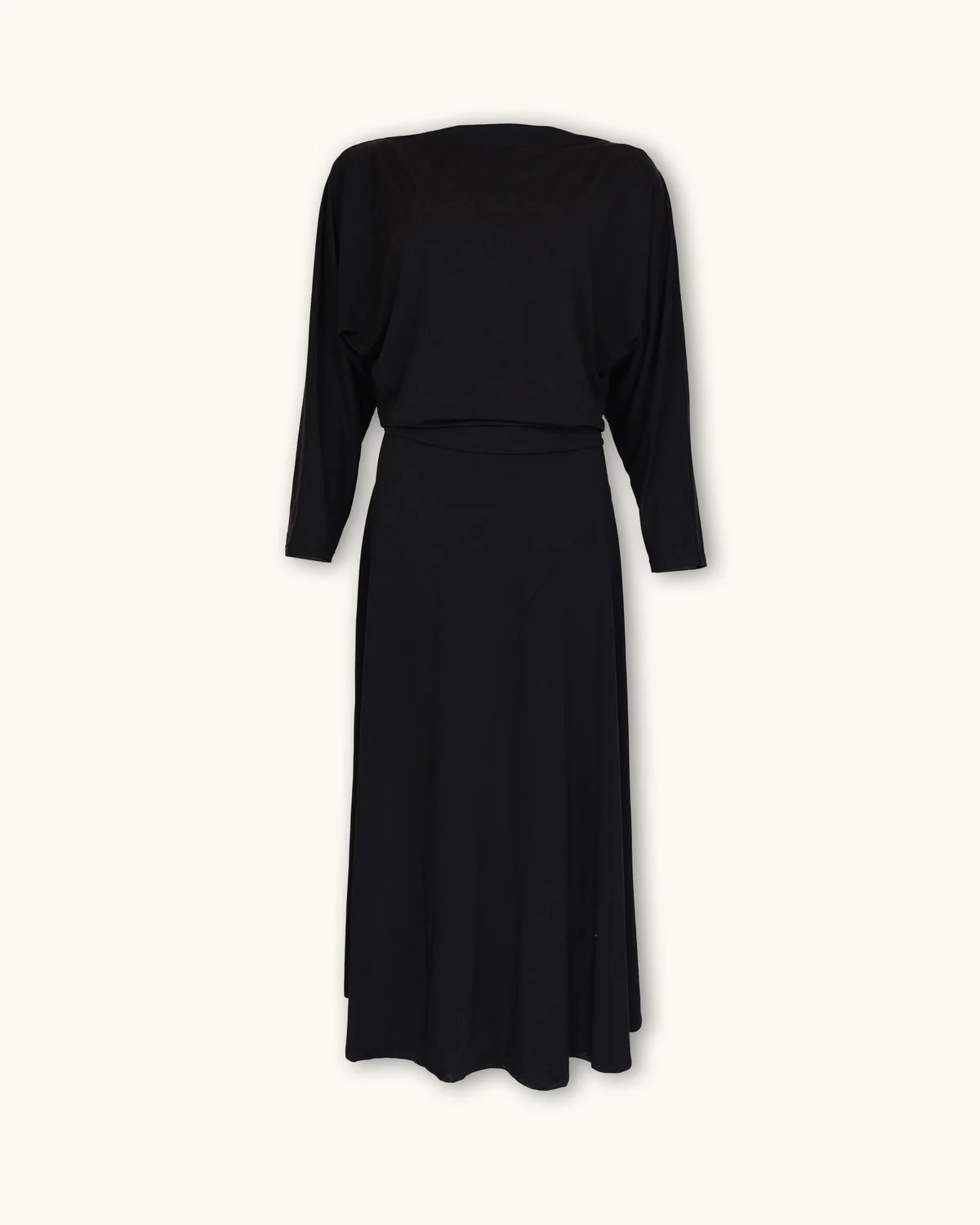 Jersey Boatneck Dress, Black. Image #3