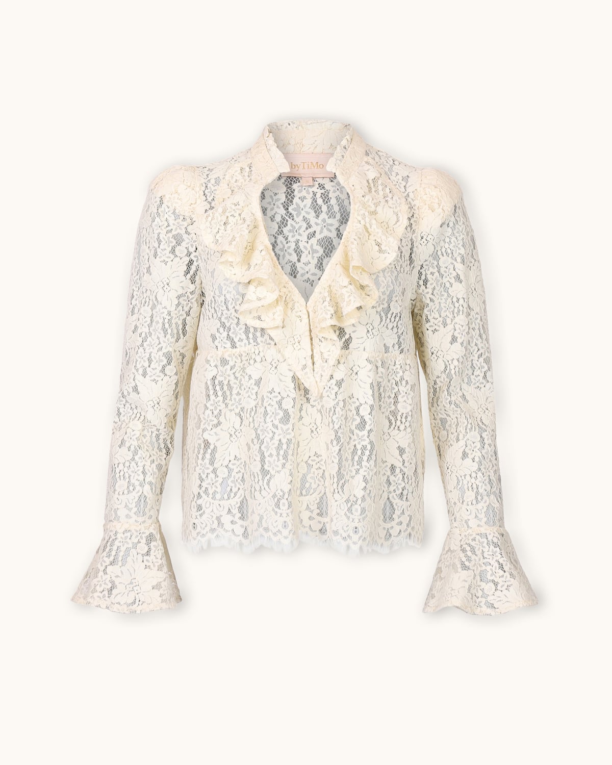 Lace Ruffle Blouse, Vintage White. Image #4