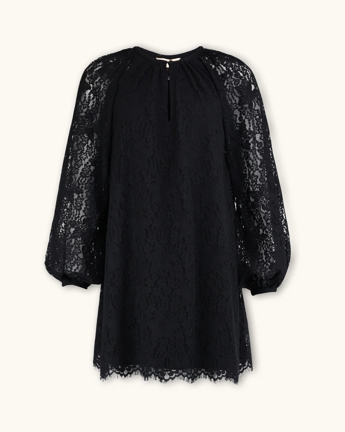 Lace Shift Dress, Black. Image #3