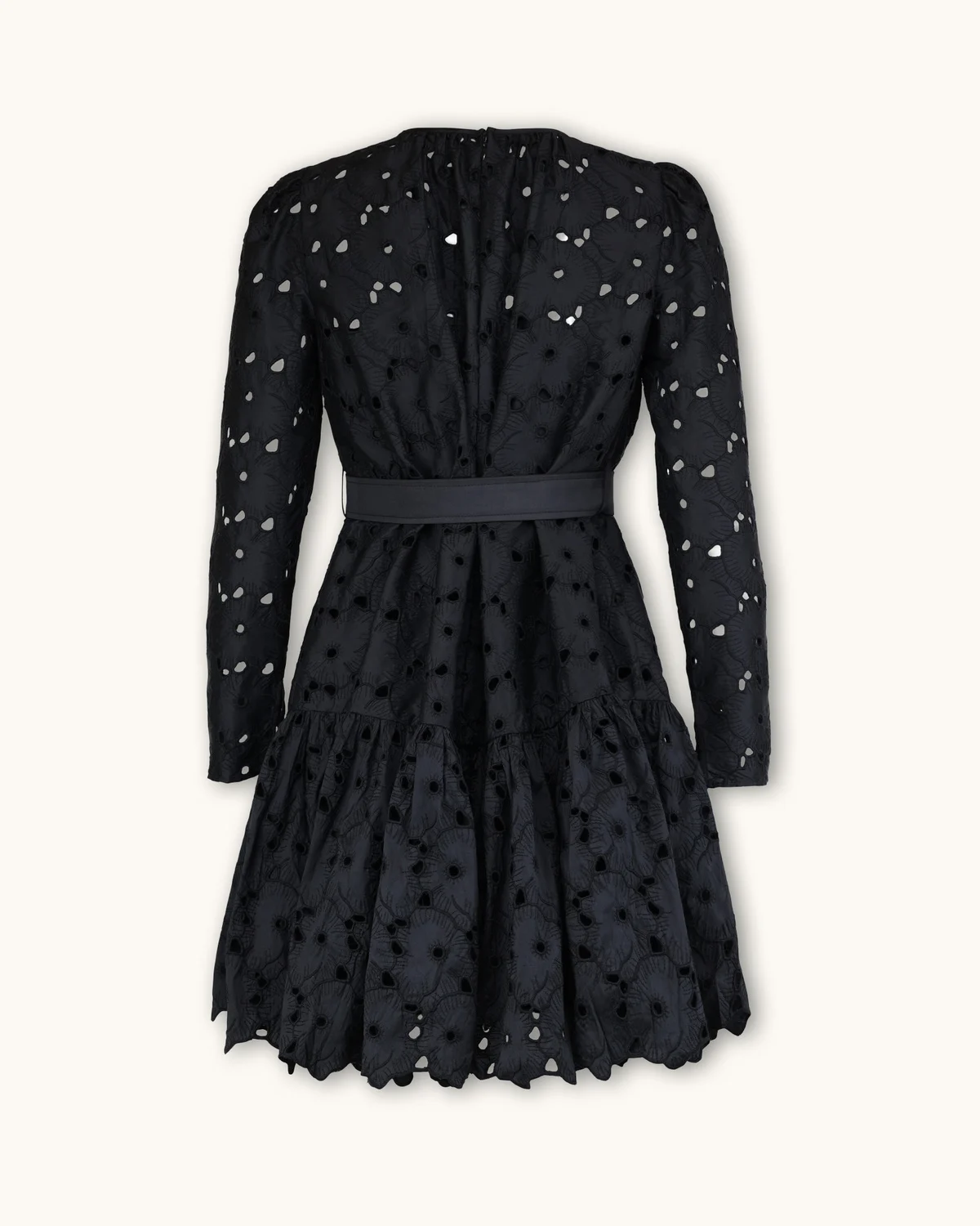 Embroidery Mini Dress, Black. Image #4