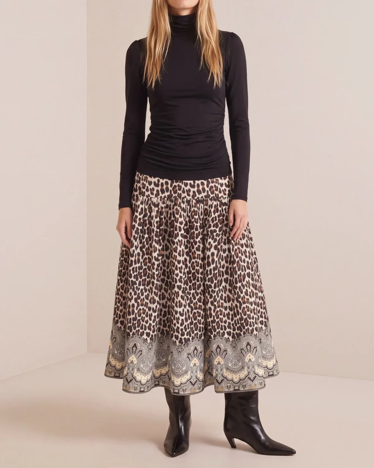 Taffeta Midi Skirt, Wild Paisley. Image #5