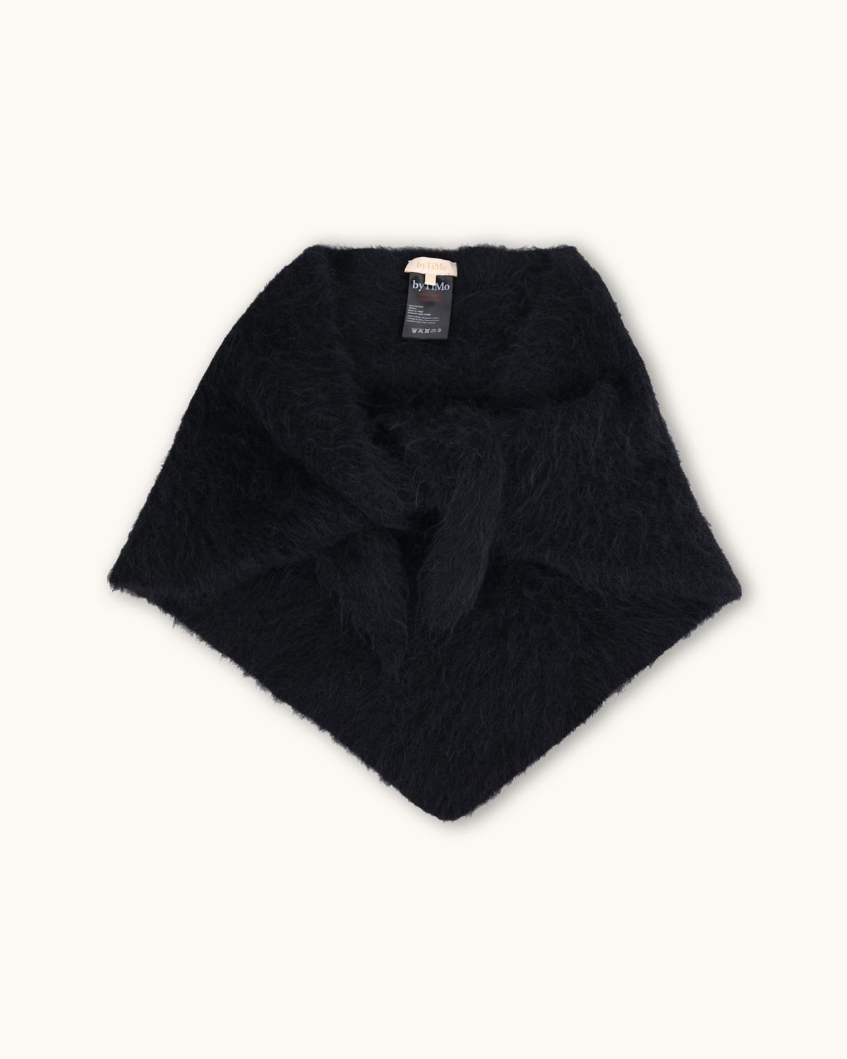 Hairy Knit Scarf, Black. Image #2