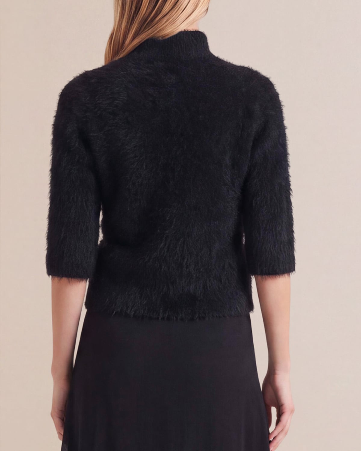 Hairy Knit Turtleneck, Black. Image #2