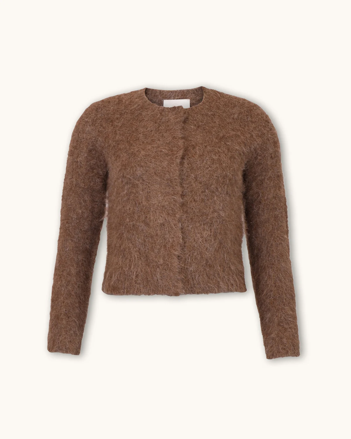 Hairy Knit Jacket, Brown. Image #4