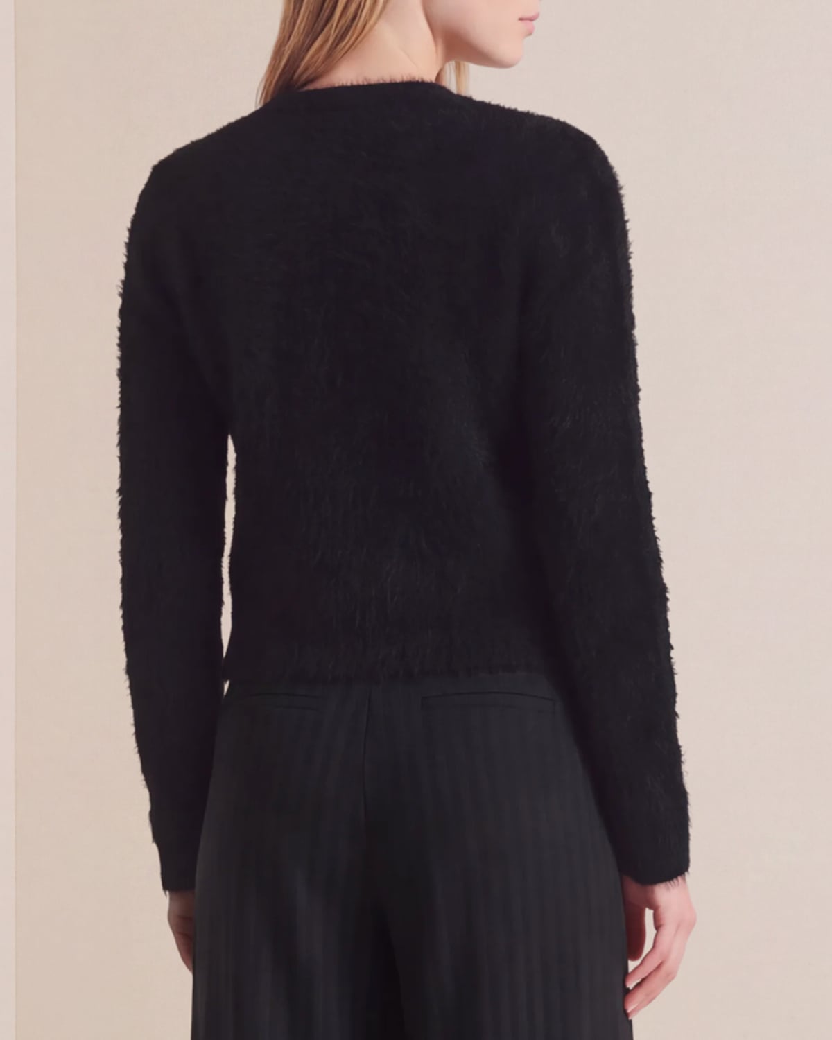Hairy Knit Jacket, Black. Image #2