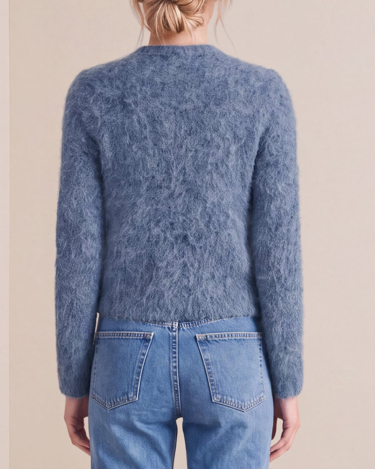 Hairy Knit Jacket, Blue. Image #2