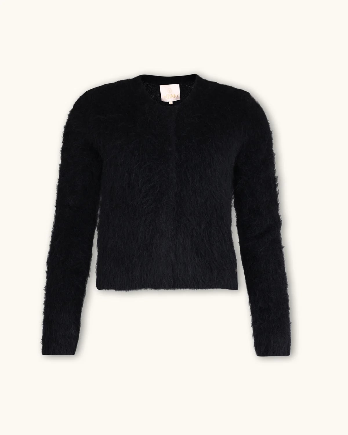 Hairy Knit Jacket, Black. Image #3