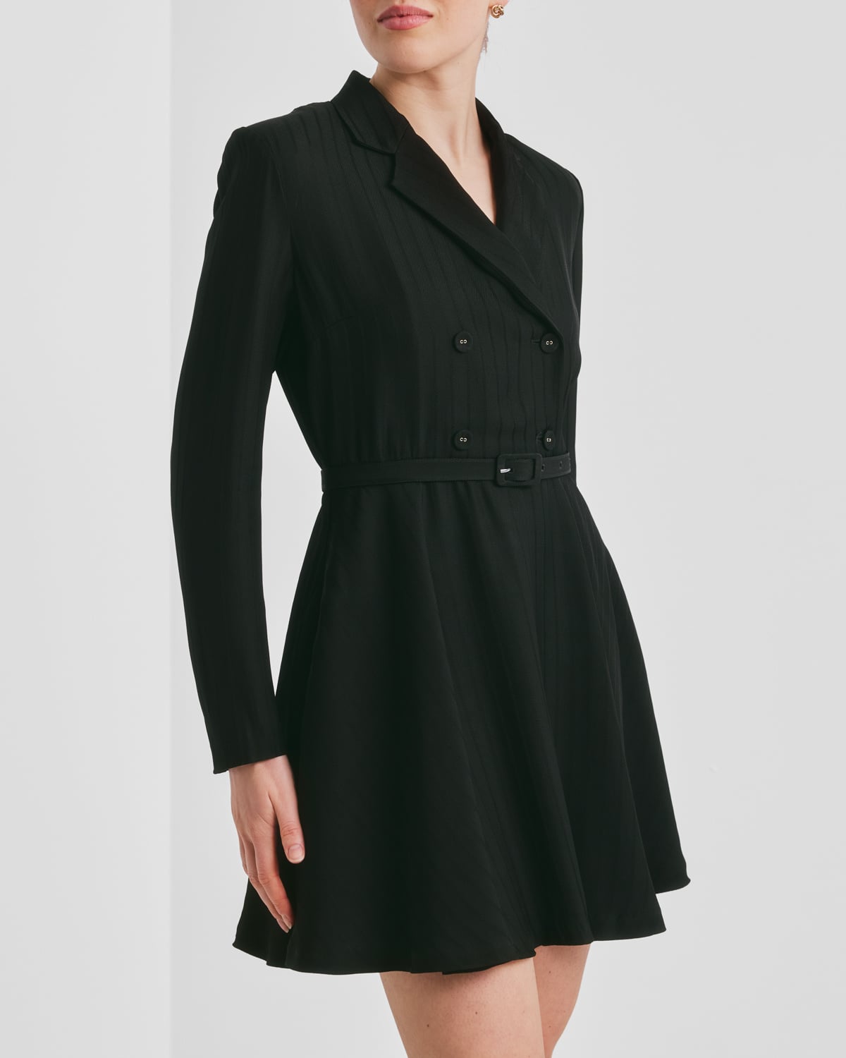 Tailored Mini Dress, Black. Image #4