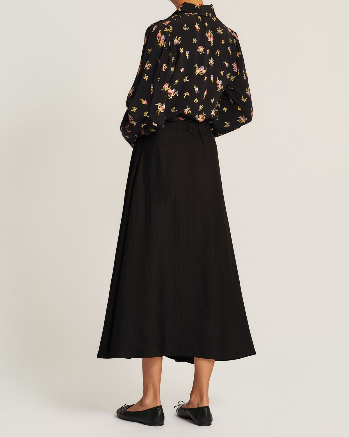 Tailored Midi Skirt, Black. Image #2