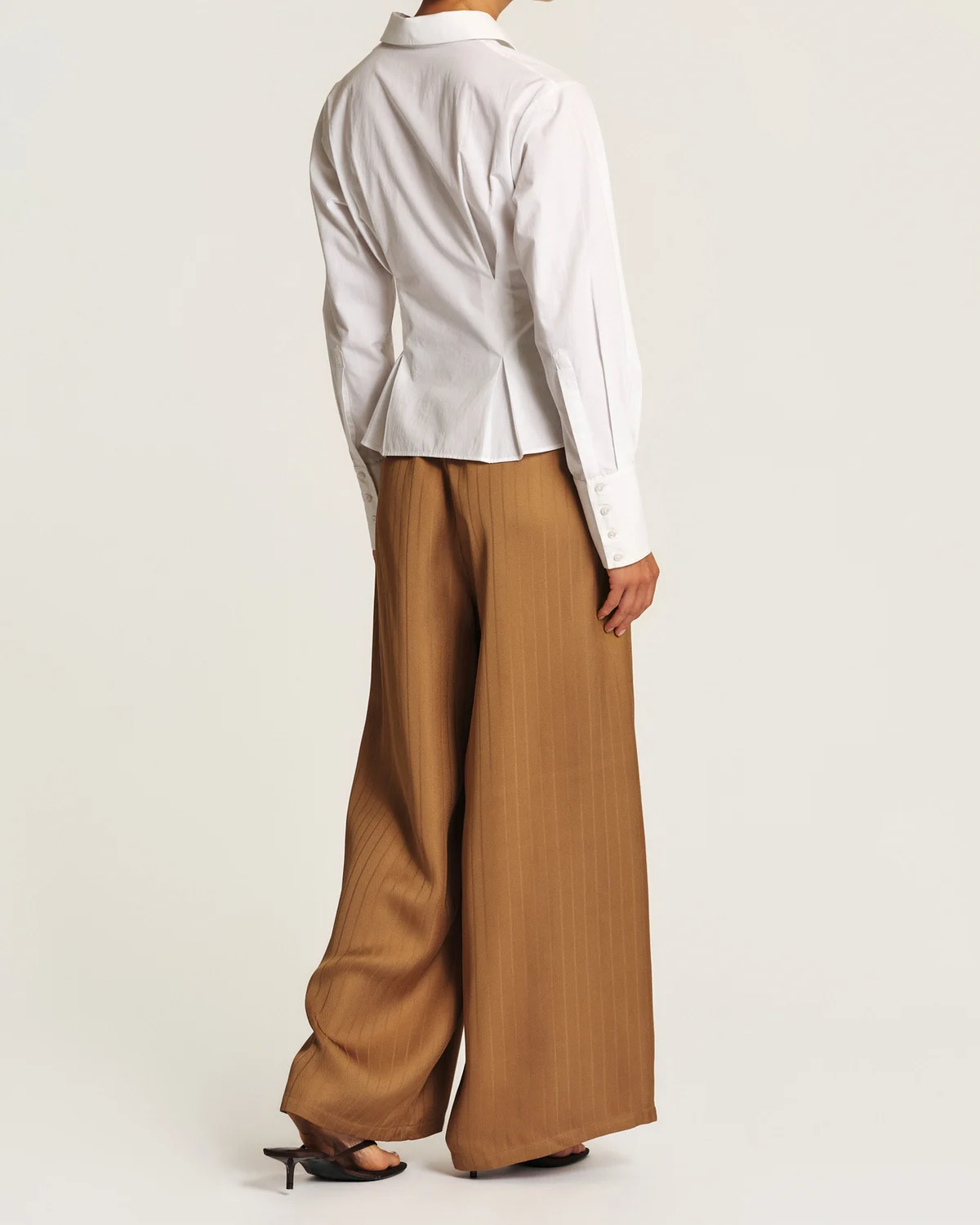 Tailored Straight Trousers, Camel. Image #6