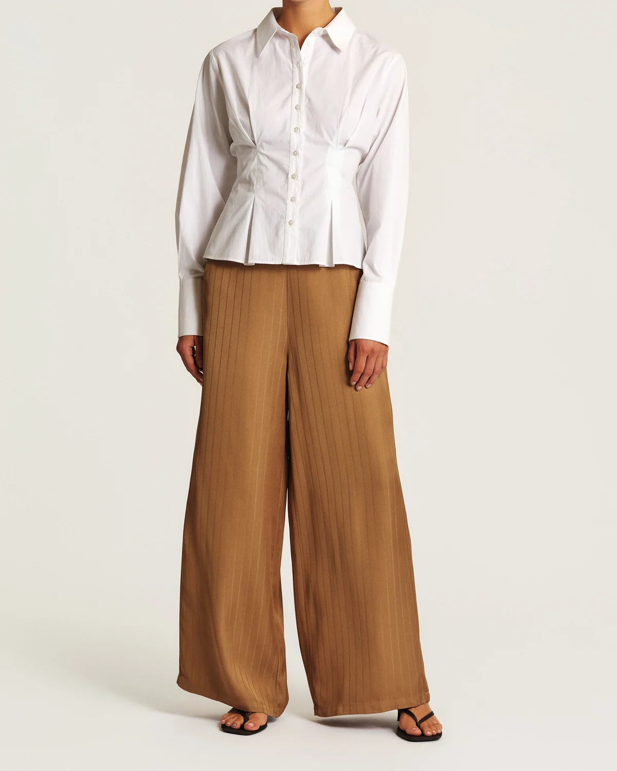Tailored Straight Trousers, Camel. Image #5