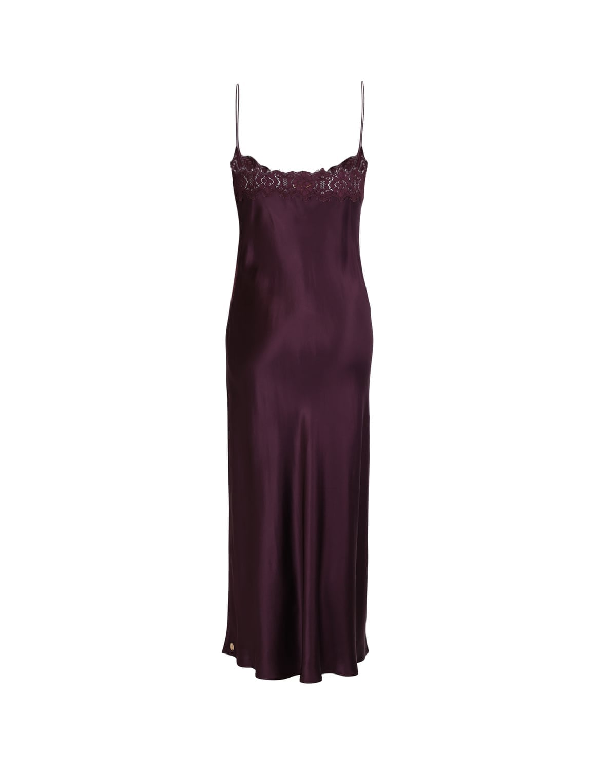 Satin Slip Dress, Burgundy. Image #2