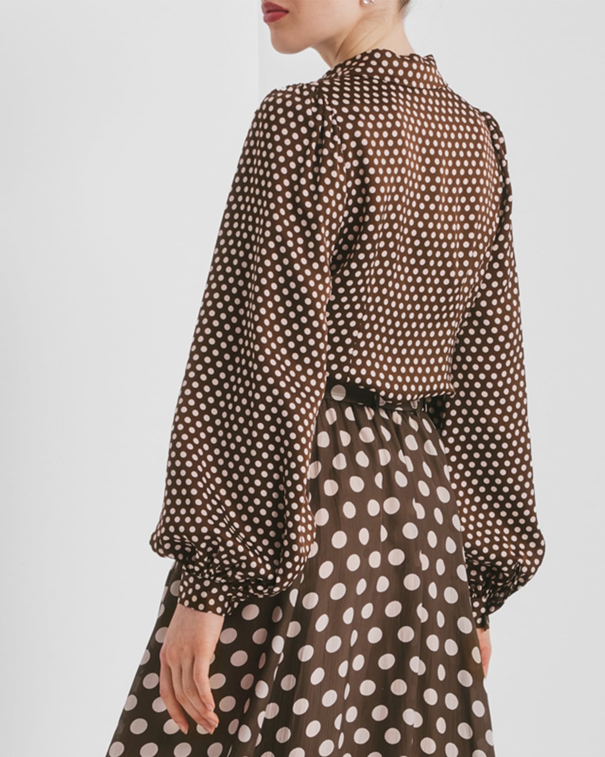 Satin Shirt, Blush Dots. Image #2