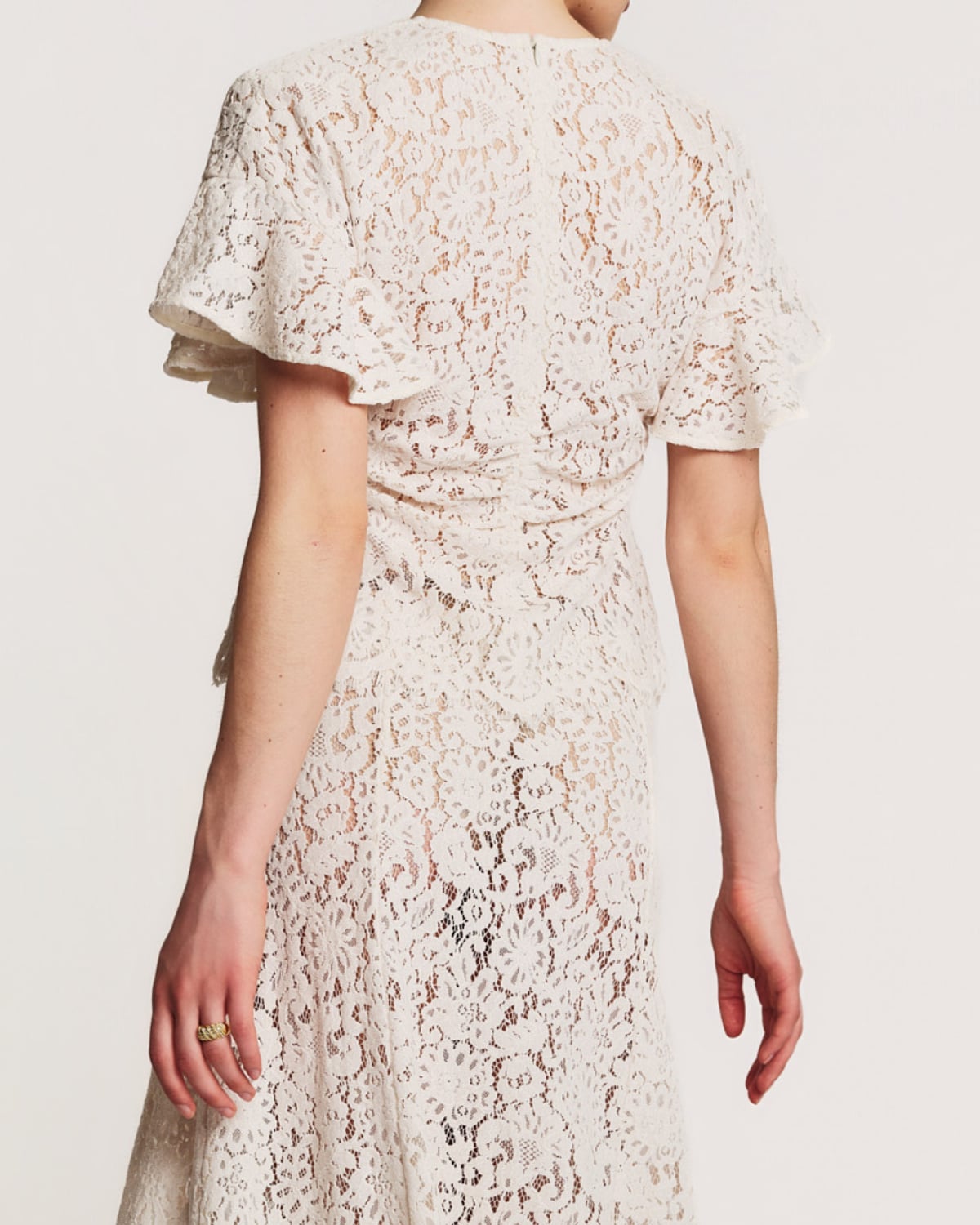 Lace Velvet Top, Vintage White. Image #3